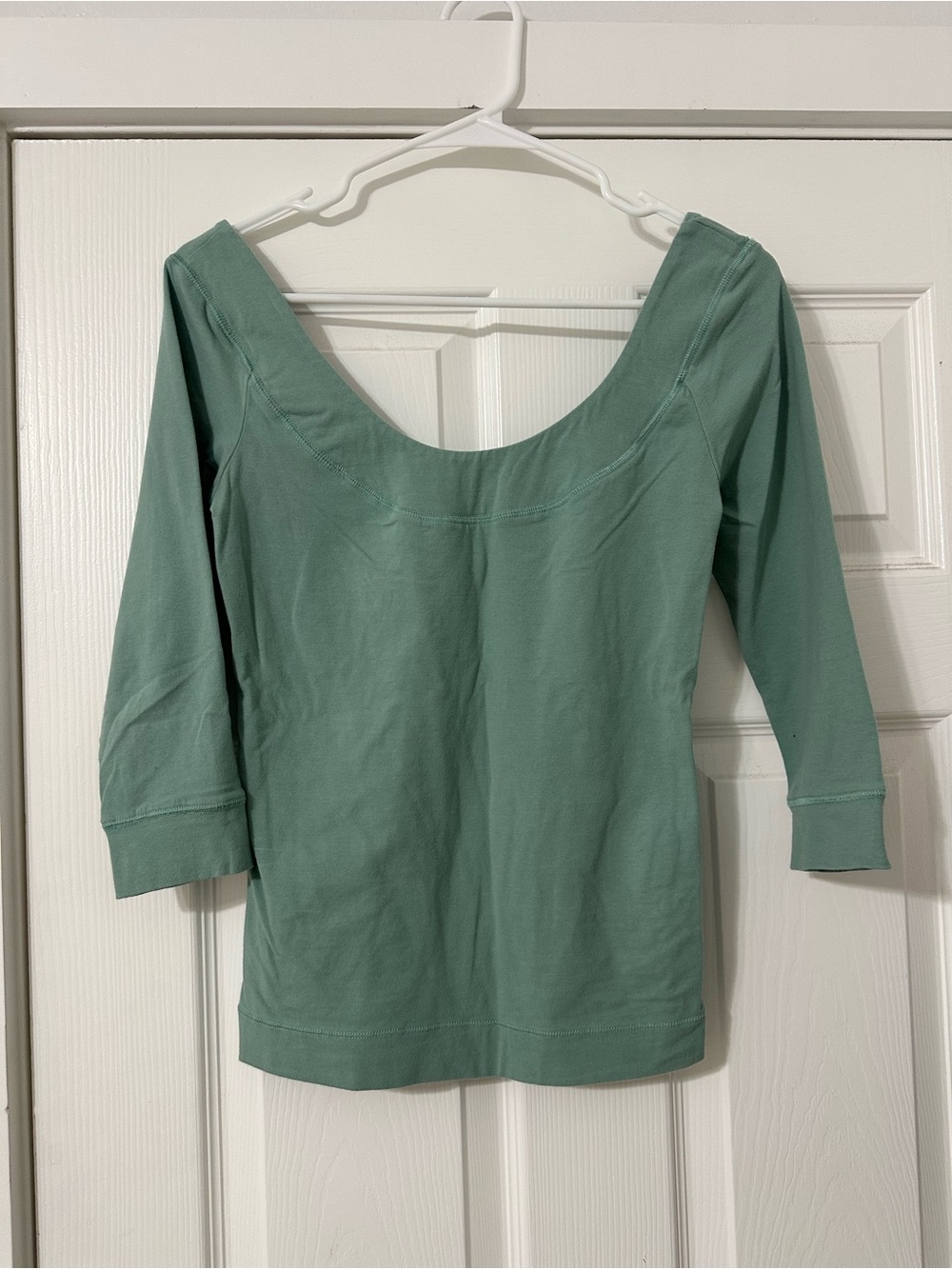 Free People Scoop Neck 3/4 Sleeve Top - Sage Green